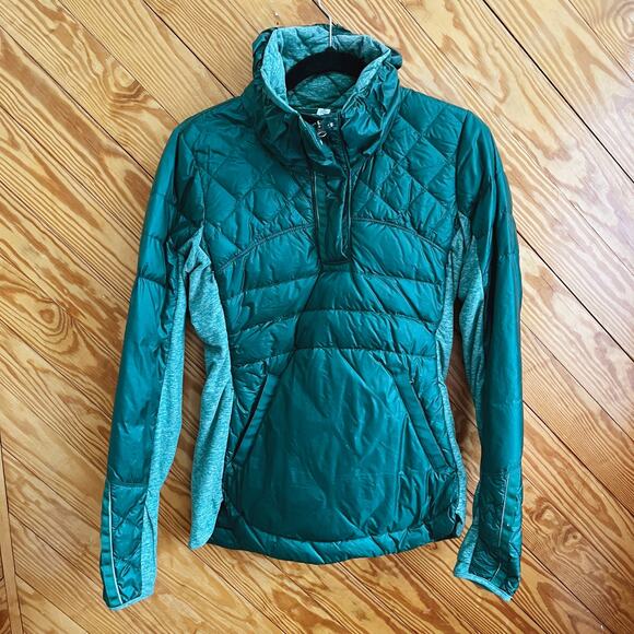 Lululemon Down for Run Pullover Jacket Forage Teal Running Size 6 - Picture 4 of 13